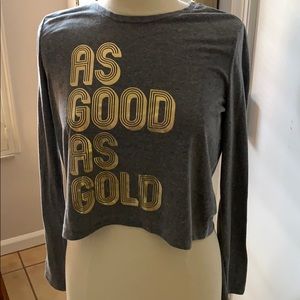 Tokyo Darling - Tokyo Darling Crop Top Gray Gold